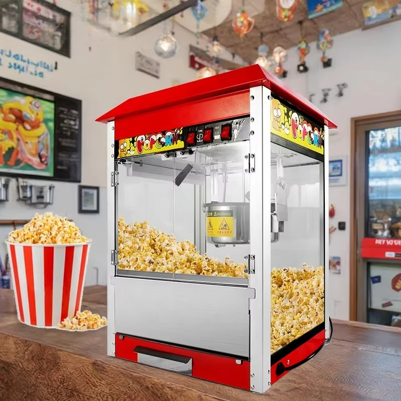 Air Popcorn Maker - 1400W Heißluft-Popcornmaschine, Kommerzielle Tischmodell-Ausführung, Automatische Rührfunktion,