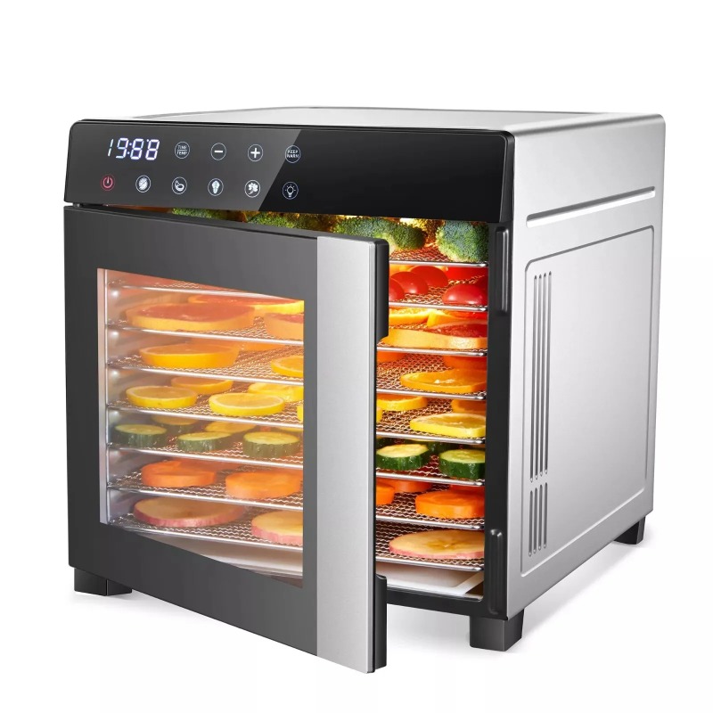 Dehydrator Tray Electric - Edelstahl mit 8 Fächern, 600 W,