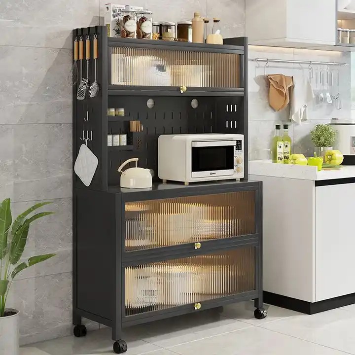 Kitchen Appliances Price - Großhandelspreis Große Küchenaufbewahrungsschränke Küchenutensilien-Aufbewahrungsregal Staubdichtes Mikrowellen-Regal