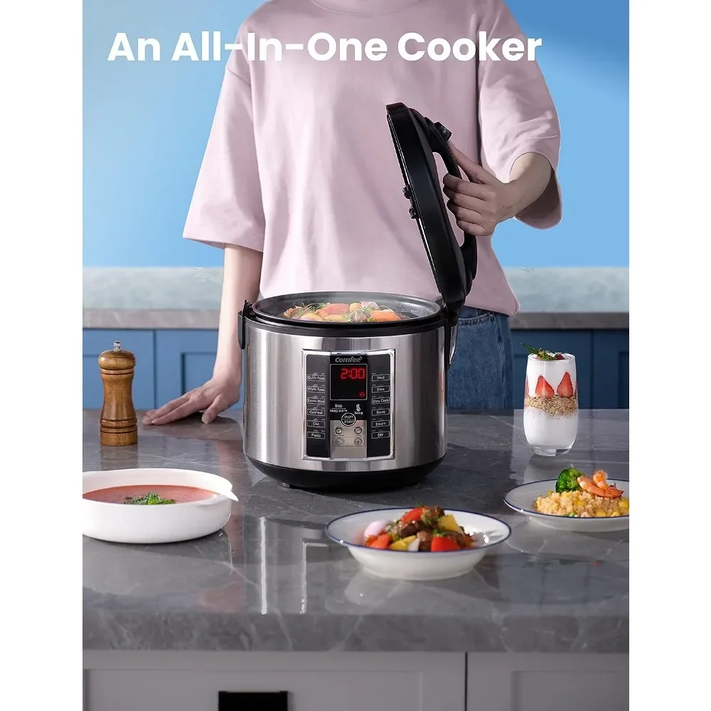 Rice Cooker 10 Cup - -Reiskocher 10-Tassen ungekocht, Dampfgarer, Schmortopf, 12